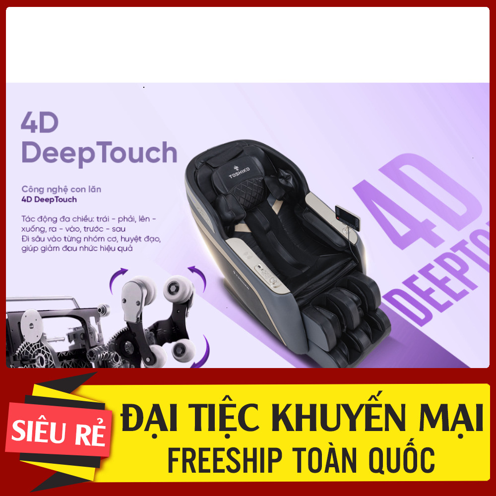 ib nhận mã giảm_ Ghế massage trị liệu toàn thân Toshiko T59, đa chức năng, sử dụng công nghệ con lăn