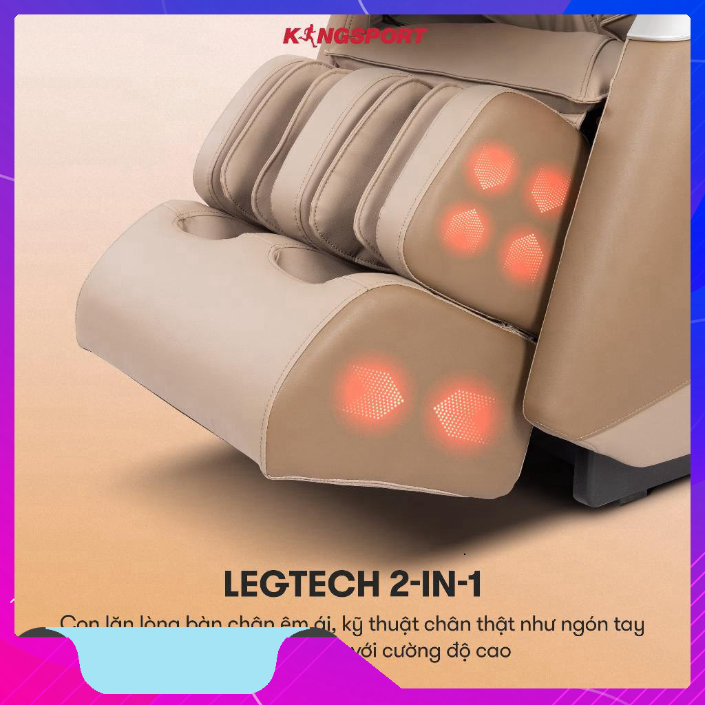 nhắn shop đặt hàng_   Ghế massage KINGSPORT Standard G2 con lăn di chuyển cổ vai, thiết kế hiện đại 