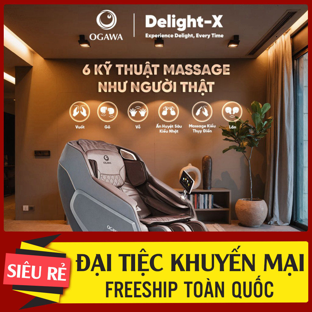 ib nhận mã giảm_ Ghế massage OGAWA Delight X Trục SL Track, con lăn di chuyển 3D kết hợp con lăn lòn