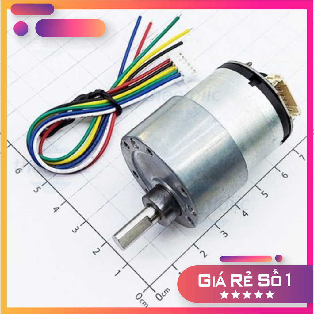 JGB37-520 Động Cơ Giảm Tốc Có Encoder 12VDC, 333 rpm, Trục 6mm Điện Tử Thường Tín