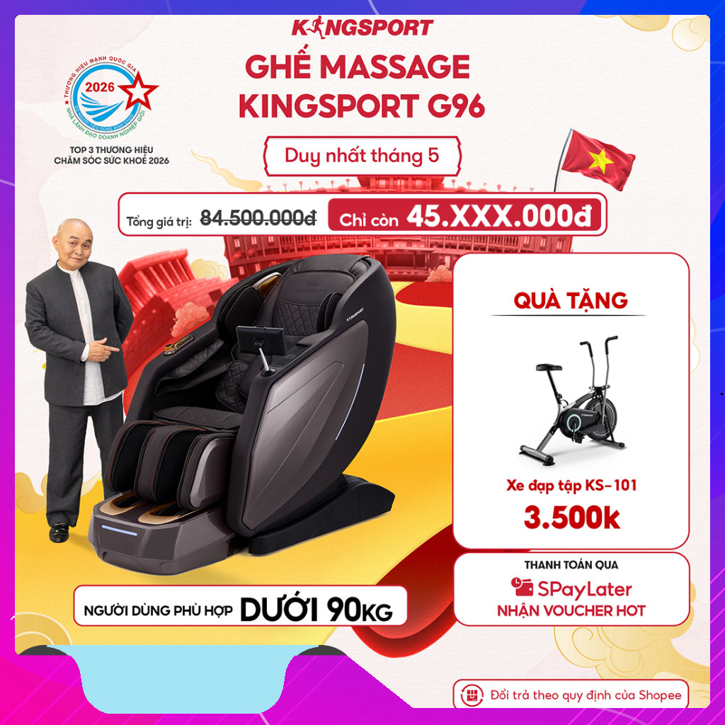 nhắn shop đặt hàng_  CHỈ GIAO MIỀN BẮC | Ghế massage KINGSPORT DELUXE G96 chế độ massage 3D Ultra, 2