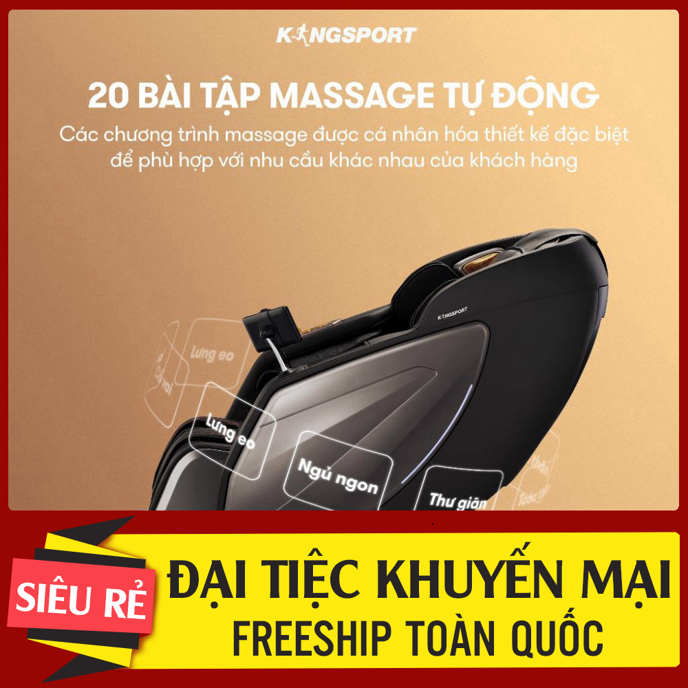 ib nhận mã giảm_ CHỈ GIAO MIỀN BẮC | Ghế massage KINGSPORT DELUXE G96 chế độ massage 3D Ultra, 24 ch