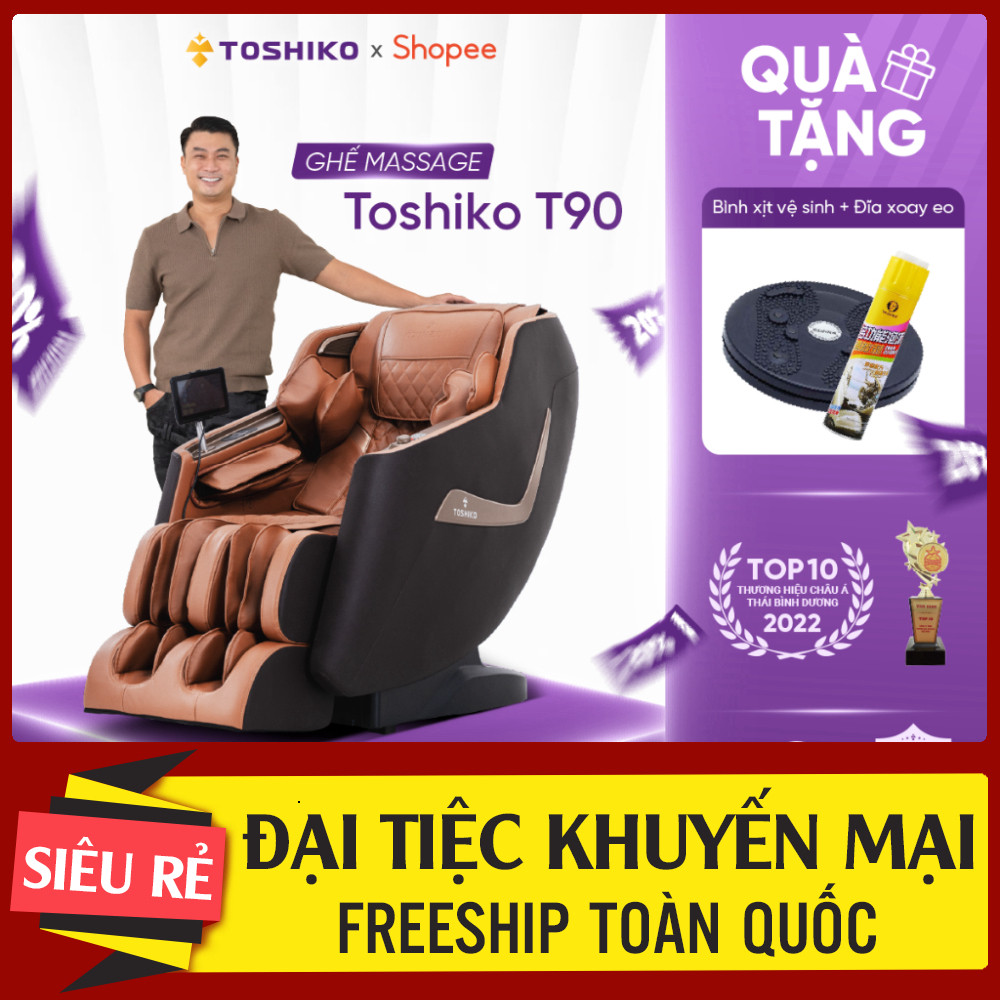 ib nhận mã giảm_ Ghế massage trị liệu toàn thân Toshiko T90 công nghệ scanbody mới _hàng mới 100%, g