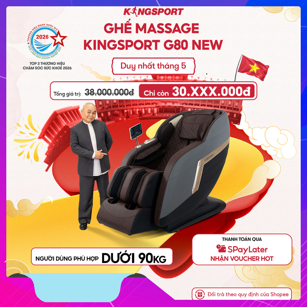 nhắn shop đặt hàng_  Ghế massage toàn thân KINGSPORT G80 NEW công nghệ rung sóng âm KingSonic _hàng 
