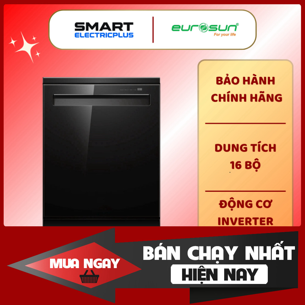 ib đặt hàng_ Máy rửa bát Eurosun SMS82EU88B 16 bộ – Sấy khí nóng, UV diệt khuẩn _siêu giảm giá