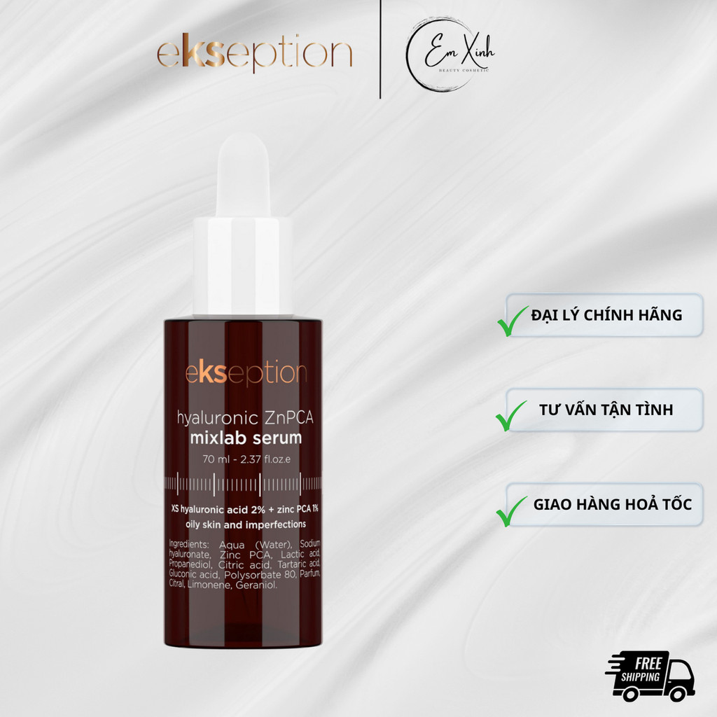 [ĐẠI LÝ CHÍNH HÃNG] Serum Ekseption Hyaluronic Zinc PCA, HA + 1% ZnPCA giảm mụn, kiềm dầu