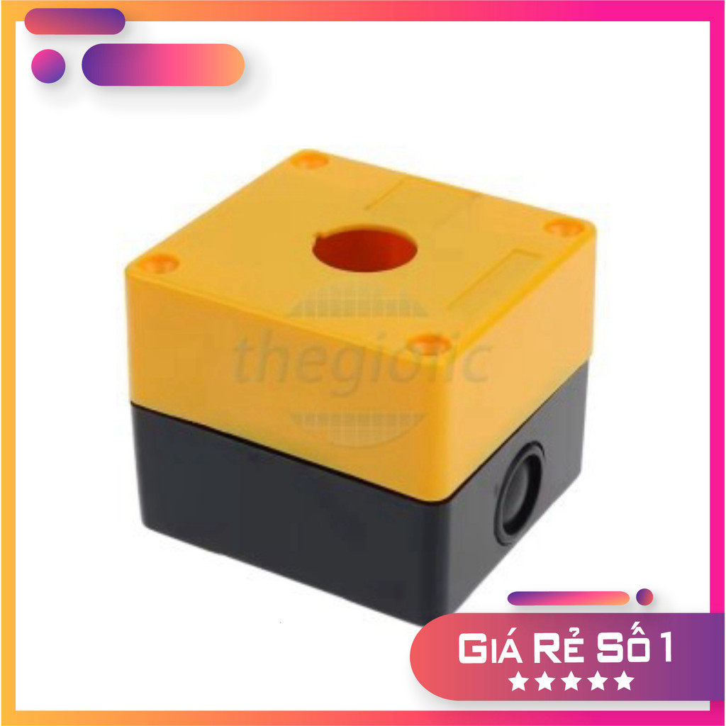 BX1-22 Hộp 1 Nút Nhấn Điều Khiển 22mm Màu Vàng Điện Tử Thường Tín