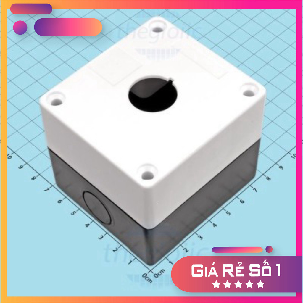 BX1-22 Hộp 1 Nút Nhấn Điều Khiển 22mm Màu Trắng Điện Tử Thường Tín