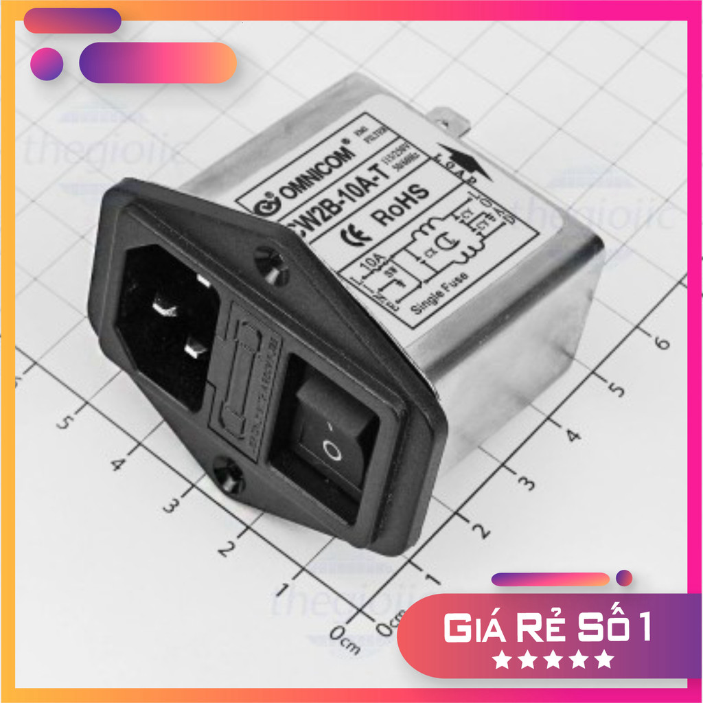 CW2B-10A-T Bộ Lọc Nguồn 1 Pha 10A 115/250V Linh Kiện Trường Giang 86