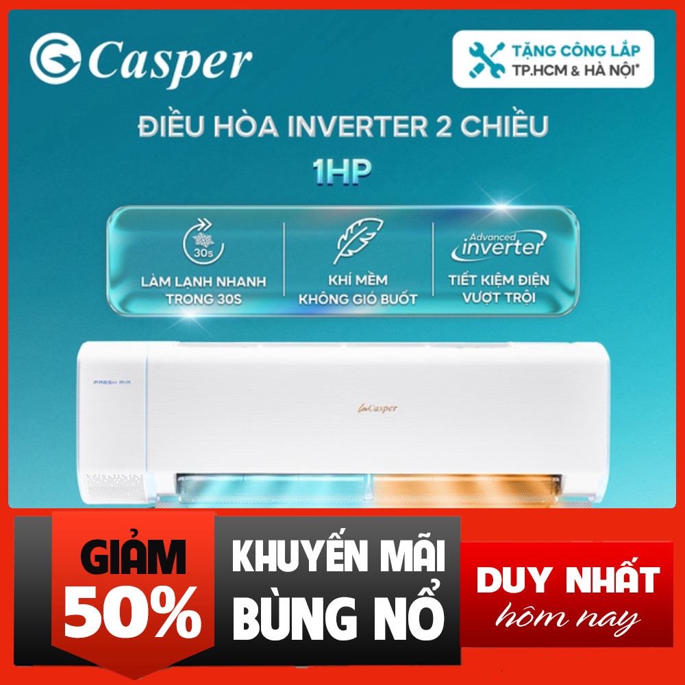 Điều hòa Casper Inverter 2 Chiều 9300 BTU XH-09IF35 Bảo Hành 3 Năm