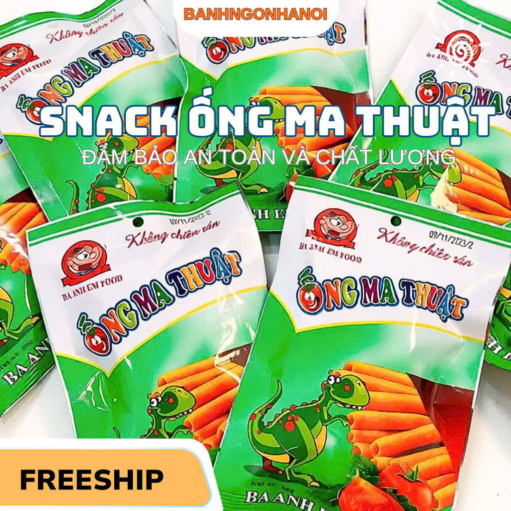 Combo 10 Gói Bim Bim Ống Ma Thuật, Đồ Ản Vặt Tuổi Thơ 3 Anh Em Food, Giòn Ngon