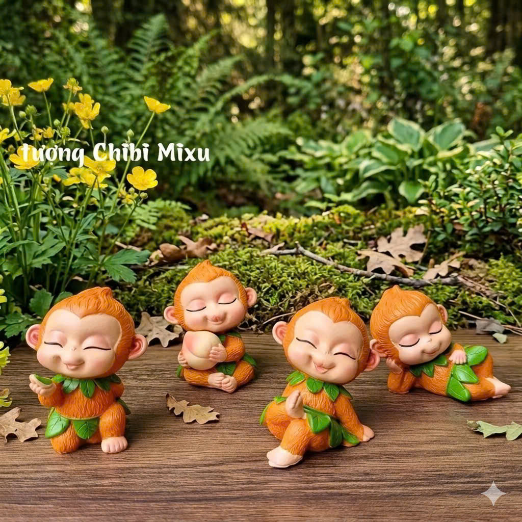 Bộ 04 chú khỉ con size 7cm