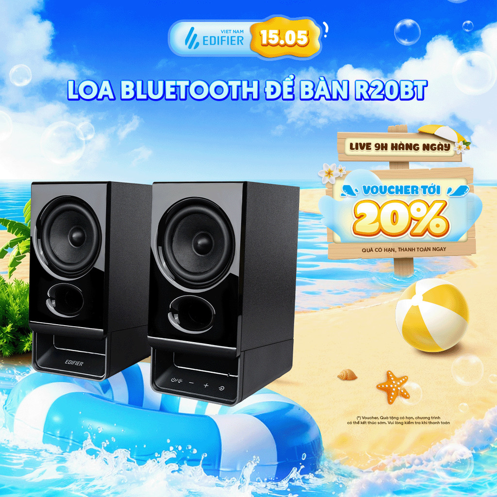 Loa Bluetooth Để Bàn EDIFIER R20BT | Blutooth V6.0 | Công Suất 5W RMS | Bảo Hành 15 Tháng
