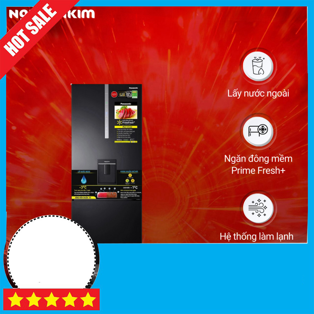 Khuyến mãi  Tủ lạnh Panasonic 417 lít 2 cánh Inverter NR-BX471GPKV Giao toàn quốc