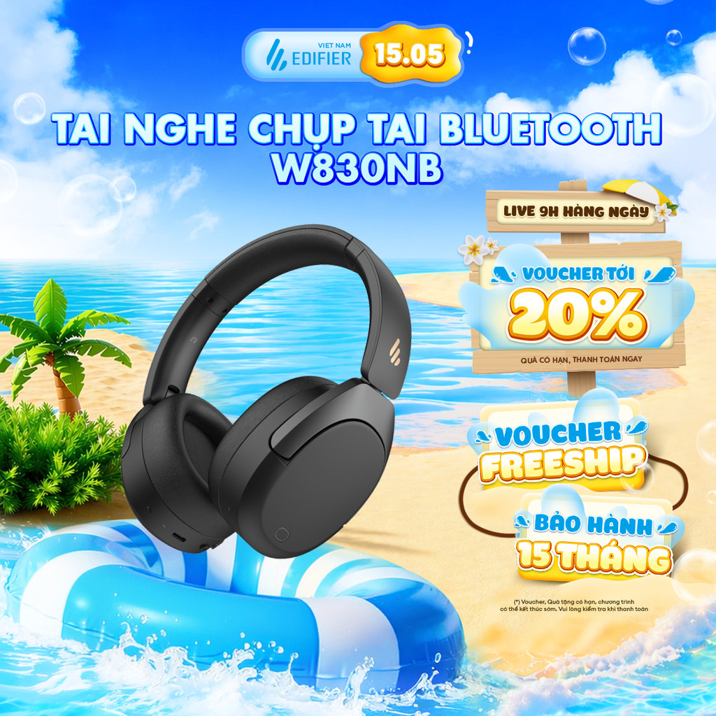 Tai Nghe Bluetooth Chụp Tai Không Dây EDIFIER W830NB - Chế Độ Chống Ồn - Pin Dài Tới 96H Chơi Nhạc - 15 Tháng Bảo Hành