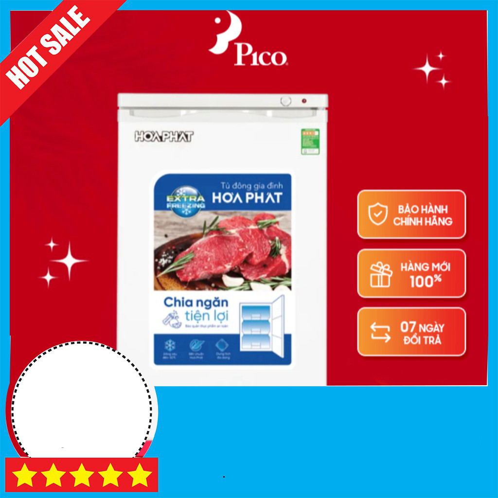Khuyễn mãi Tủ đông đứng Hòa Phát 106 lít Khử khuẩn Bền Chắc Chất Lượng Cao HPF UAH6106 Miễn phí lắp 