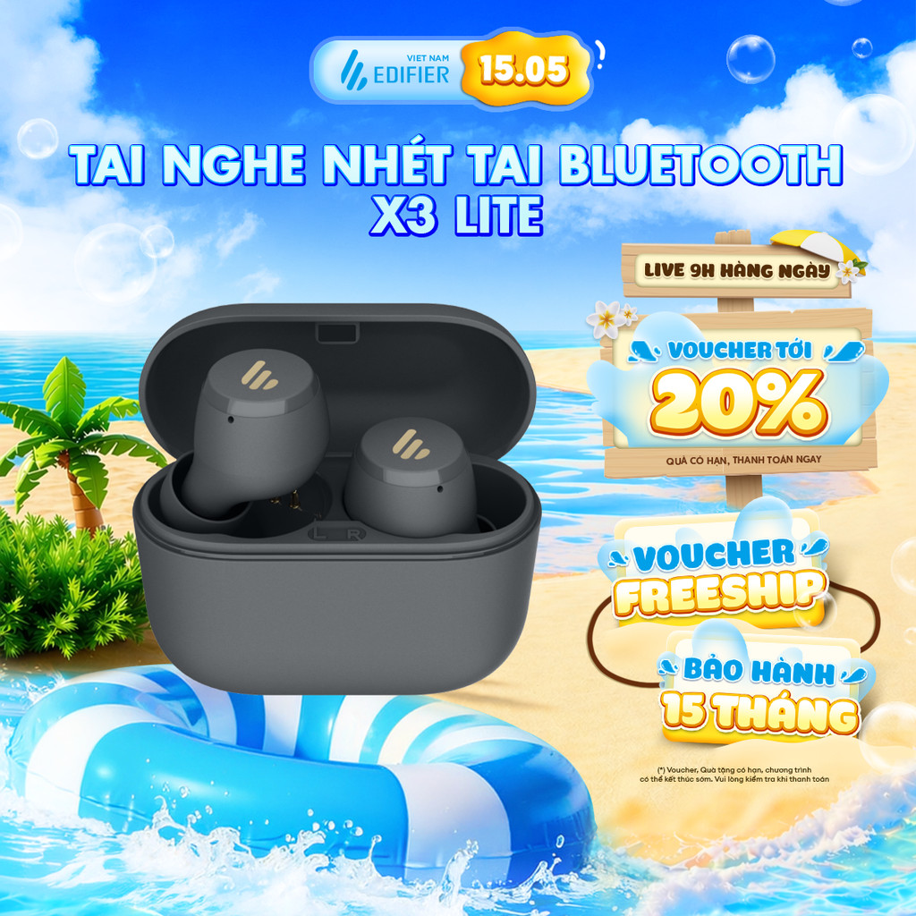 Tai Nghe Bluetooth EDIFIER X3 LITE/X3 PRO Nhét Tai - Khử Ồn AI ENC - Pin Đến 14H - Độ Trễ Thấp 60ms - 15 Tháng Bảo Hành