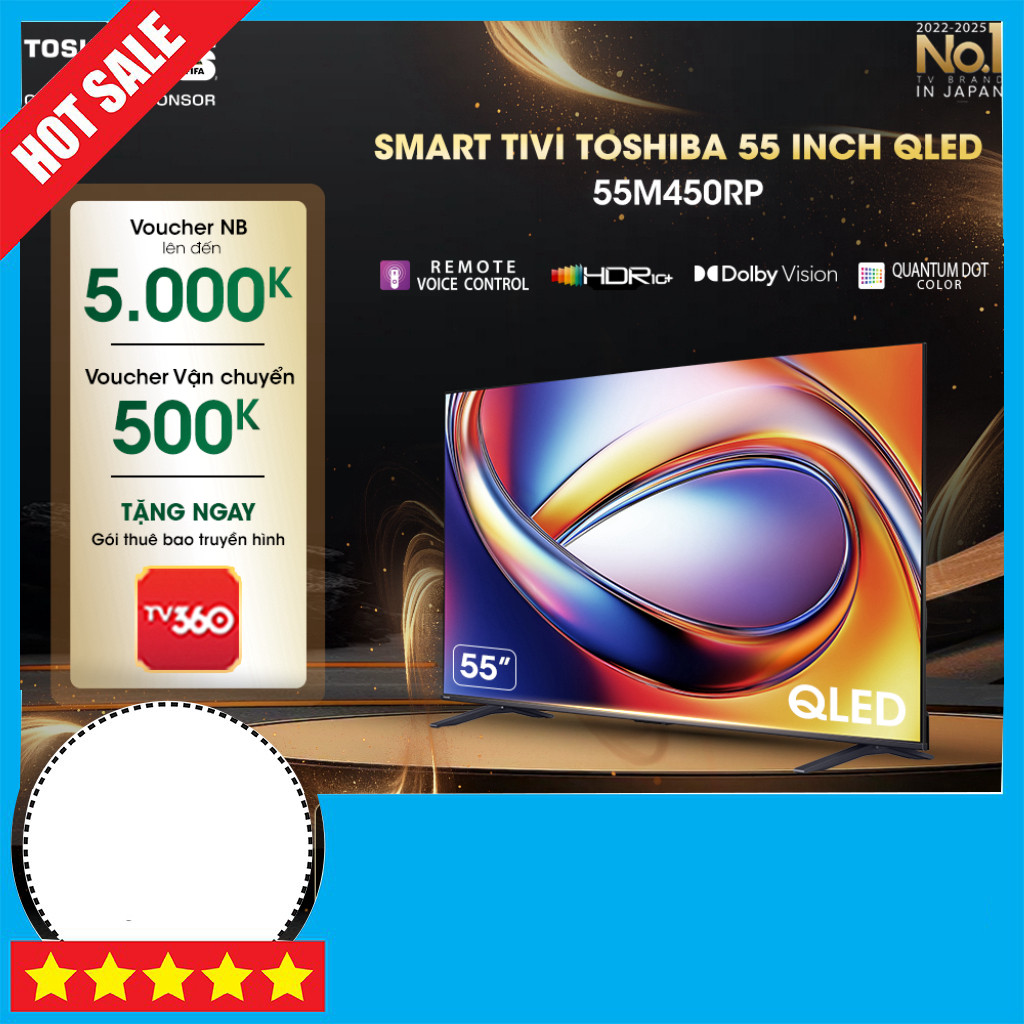 Khuyến mãi  Tivi QLED 55 Inch Toshiba 55M450RP Chính Hãng Giao Hàng Toàn Quốc Giao toàn quốc .