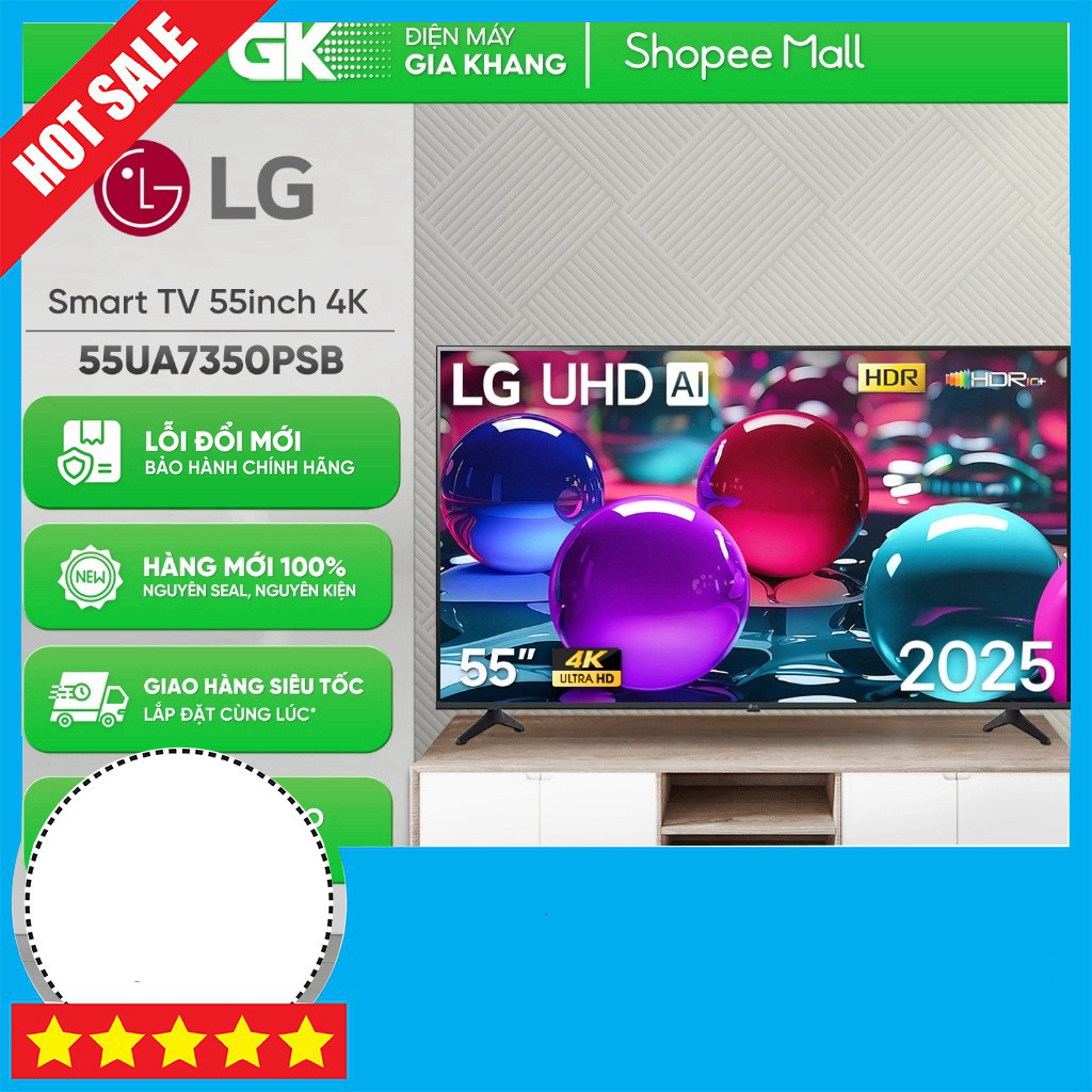 Khuyến mãi  Tivi LG 4K AI 55 Inch Smart Tự Cảm 4K Toàn Quốc Giao toàn quốc .