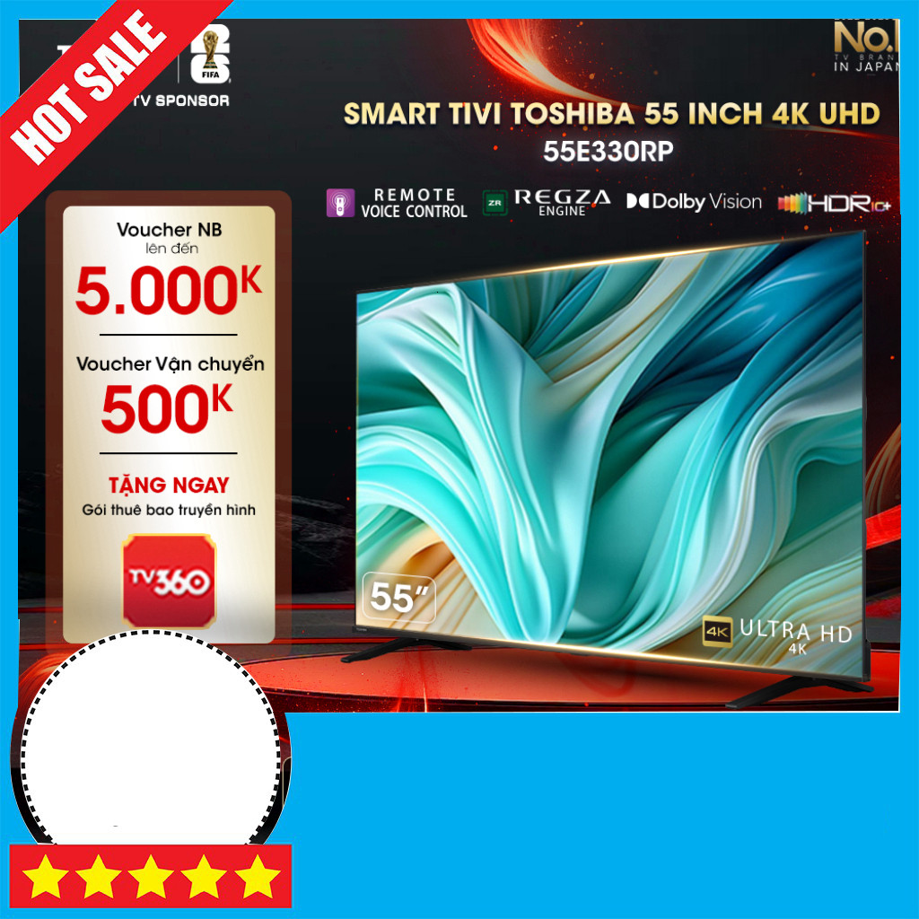 Khuyến mãi  Tivi Toshiba 55inch 4K UHD 4K Rộng Mãi 55E330RP - Bảo hành dài 24Tháng Giao toàn quốc .