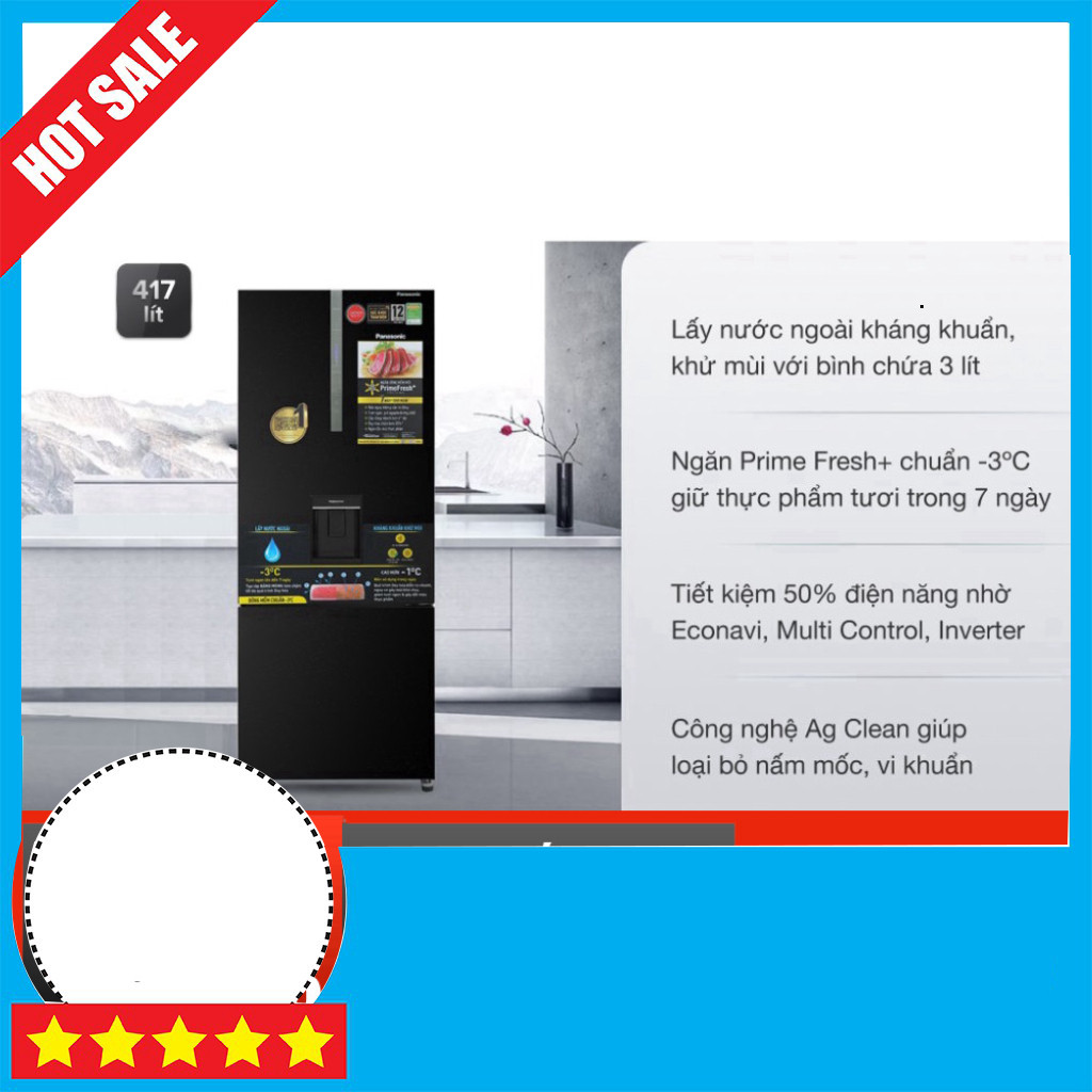 Khuyến mãi  Tủ Lạnh Inverter Panasonic 417Lít Cao Cấp NR-BX471GPKV Dàn Nhiệt Tĩnh Rẻ Gấp 2021 Giao t