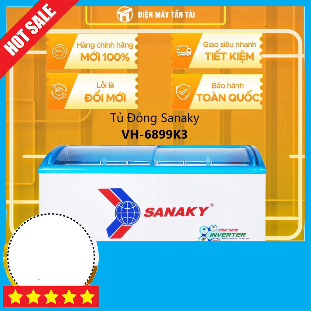 Khuyễn mãi Tủ Đông Sanaky VH-6899K3 Inverter Tủ Lạnh 3 Mềm Tối HCM Giao Miễn Phí Miễn phí lắp đặt