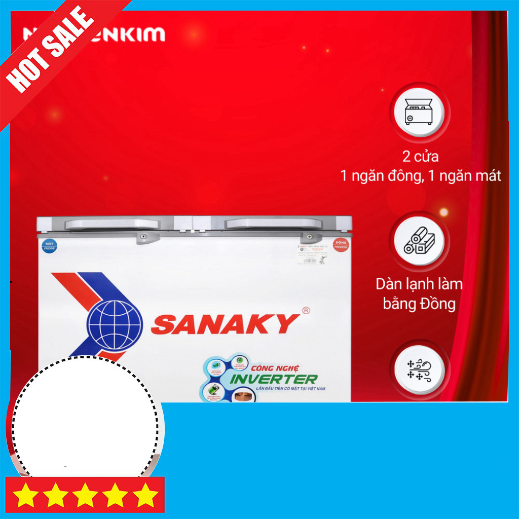 Khuyễn mãi Tủ Đông Inverter Sanaky 220 Lít Cao Cấp VH-2899W4K Miễn phí lắp đặt