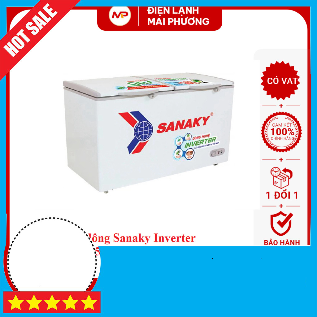 Khuyễn mãi Tủ Đông Sanaky Inverter 305L VH-4099A3 Cao Cấp Vơi 2 Kỹ Thuật Sấy Tích Hợp Miễn phí lắp đ
