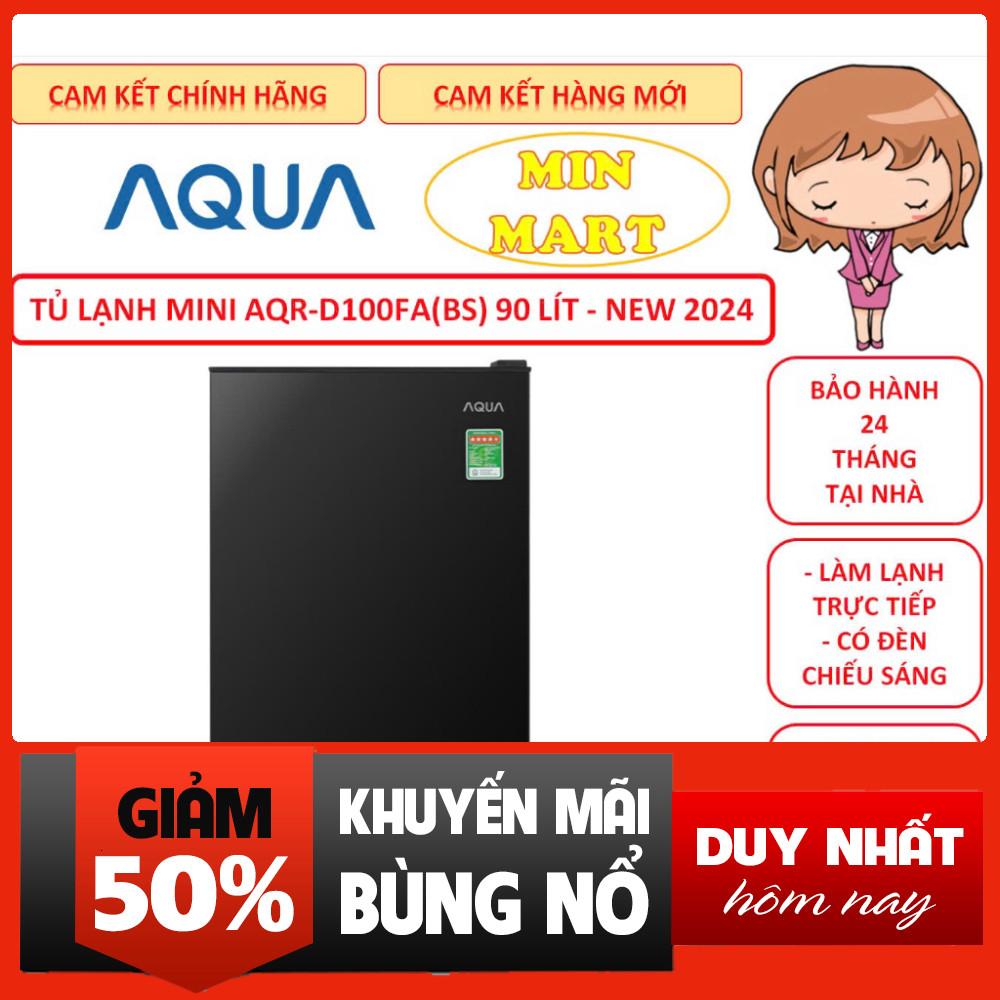 Tủ Lạnh Mini Aqua AQR D100FA, AQR D60FA 2024 Mới, Bảo Hành 12 Tháng