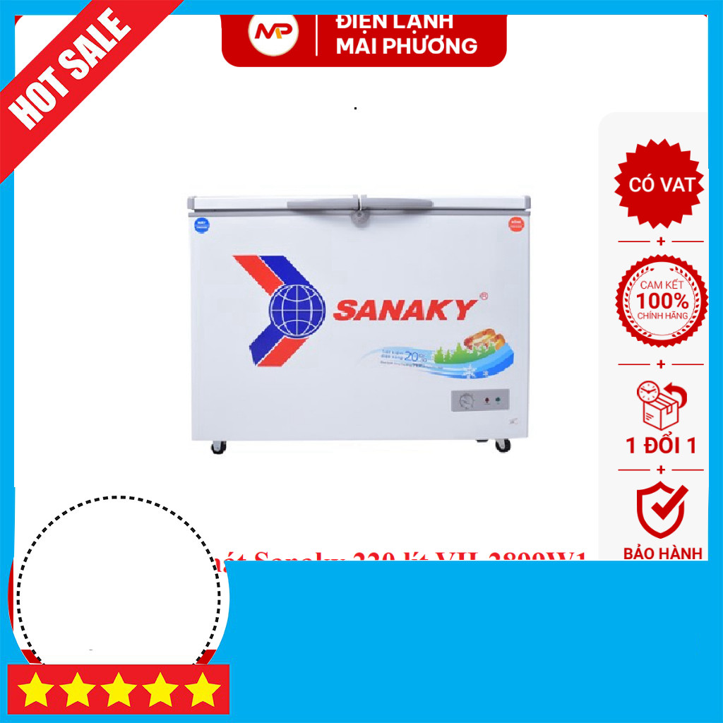 Khuyễn mãi Tủ đông Sanaky VH-2899W1 bằng kim loại 220L (Đông mát) Tủ đông lạnh công suất lớn bảo hàn