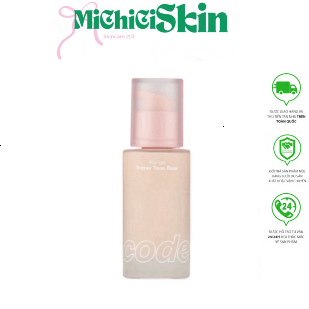 [Chính Hãng] Kem lót nâng tông Code Glokolor Primer Tone Base 30ml chống nắng SPF33 PA++ (vỏ hồng) A
