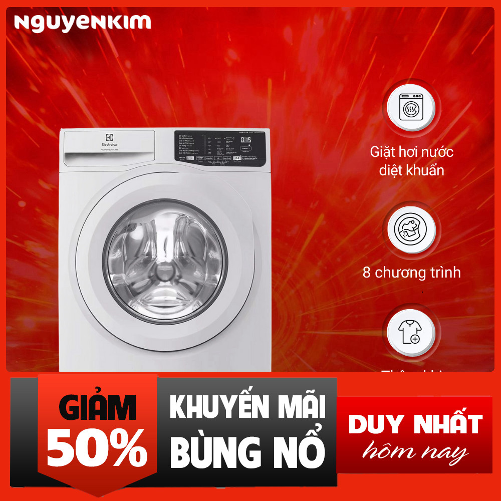 Máy Giặt Inverter 10kg Electrolux EWF1025DQWB Cửa Trước Tiết Kiệm Điện