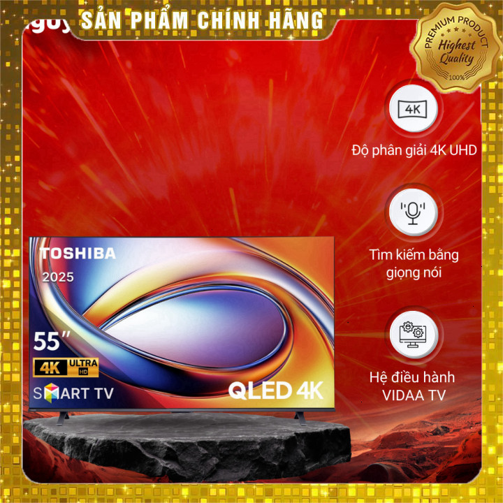 Smart Tivi QLED Toshiba AI 4K 55 inch 55M450RP - Chính Hãng