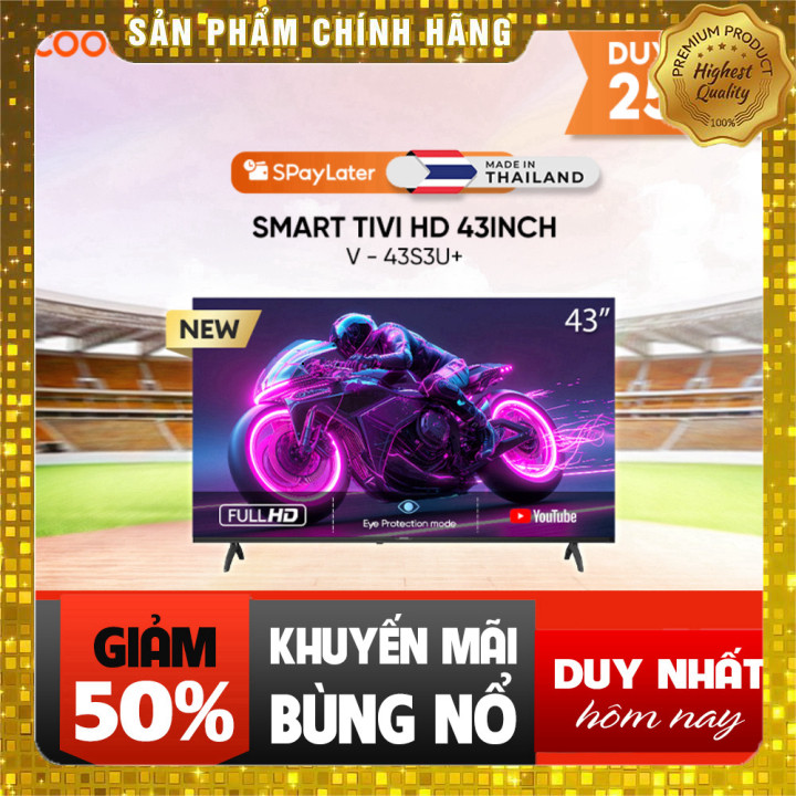Smart Tivi Coocaa 43S3U+ 43 inch FHD - Miễn phí lắp đặt HN-HCM, tivi giá rẻ