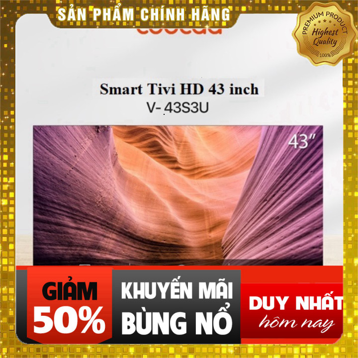 Tivi thông minh Coocaa 43 inch 43S3U FHD Wifi - Hình Ảnh Sắc Nét, Giải Trí Đa Năng