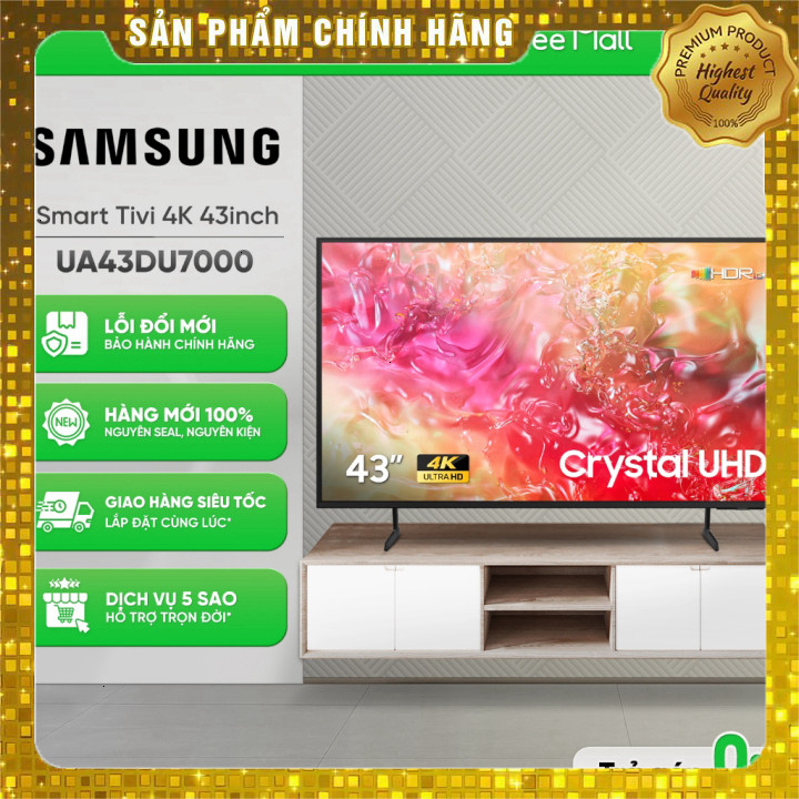 Smart Tivi Samsung 4K 43 Inch UA43DU7000 - Hàng Chính Hãng Toàn Quốc