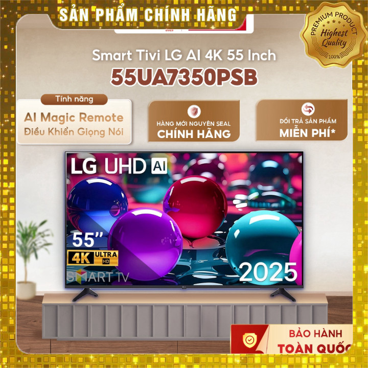 Smart Tivi LG AI 4K 55 inch 55UA7350PSB - Magic Remote, điều khiển giọng nói