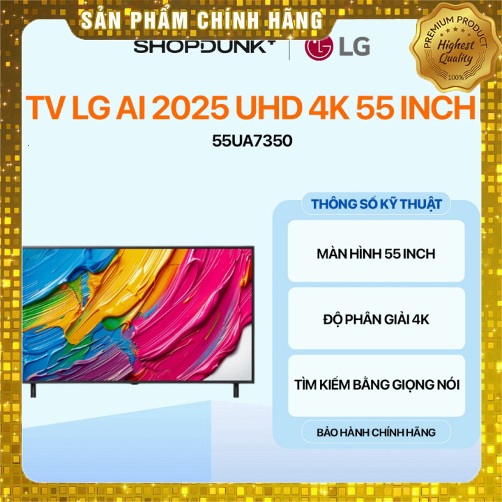 Smart Tivi LG AI 2025 4K UHD 55 inch 55UA7350 Chính Hãng