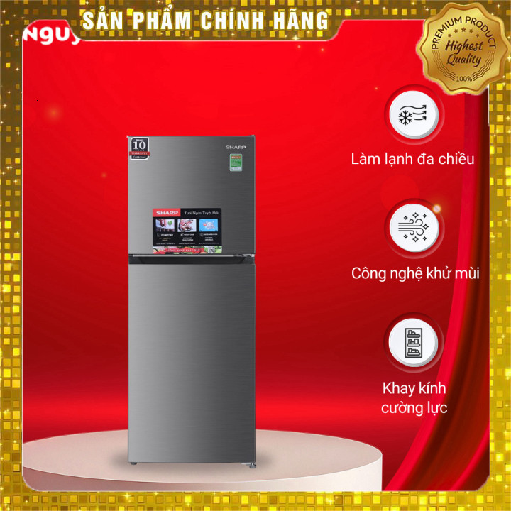 Tủ lạnh Sharp Inverter 197 lít 2 cánh ngăn đông trên SJ-X215V-SL