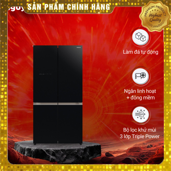 Tủ lạnh Hitachi 4 cánh Inverter 569 lít R-WB640VGV0 (GBK)