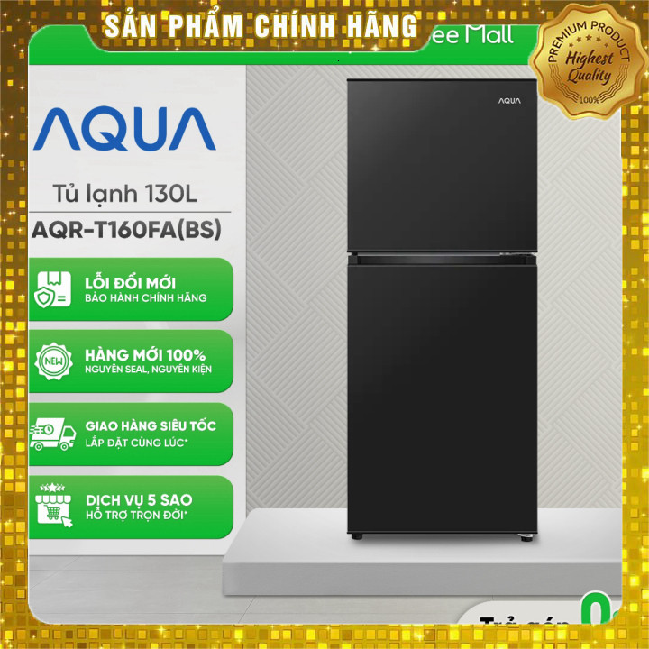 Tủ lạnh AQUA 2 cửa 130L AQR-T160FA(BS) - Hàng toàn quốc