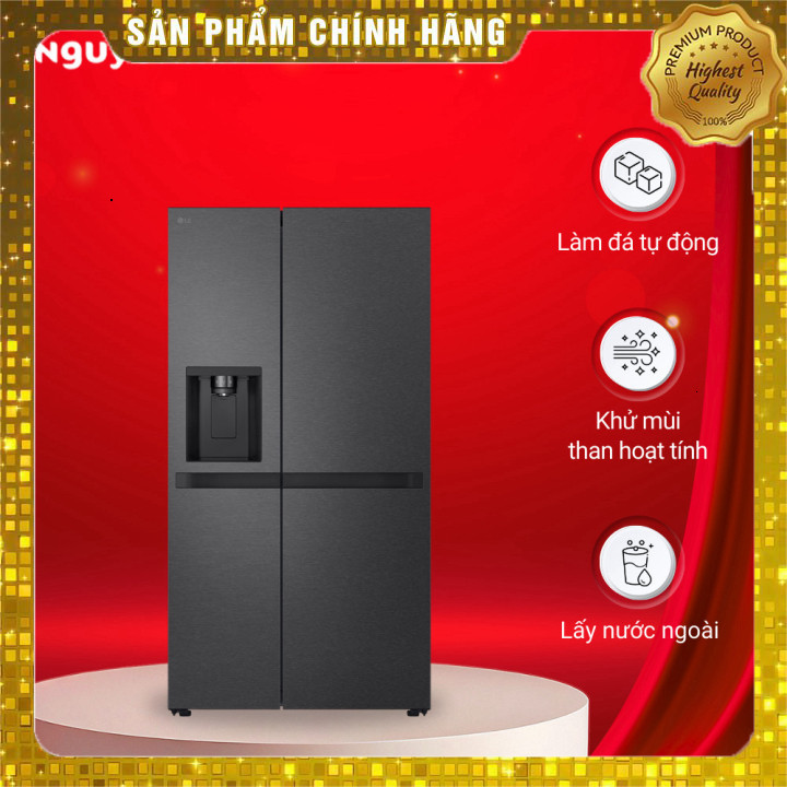 Tủ lạnh LG Inverter 641 lít LSI63BLMA dung tích lớn, ngăn đá trên tiện dụng