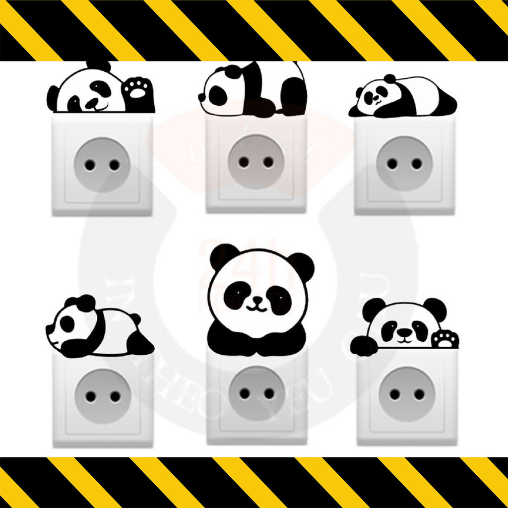 Zone Decal Sticker 6 GẤU TRÚC - DÁN Ổ ĐIỆN
