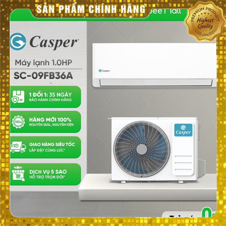Máy lạnh Casper Mono không inverter SC-09FB36A/SC-12FB36A/SC-18FB36M/SC-24FB36M toàn quốc