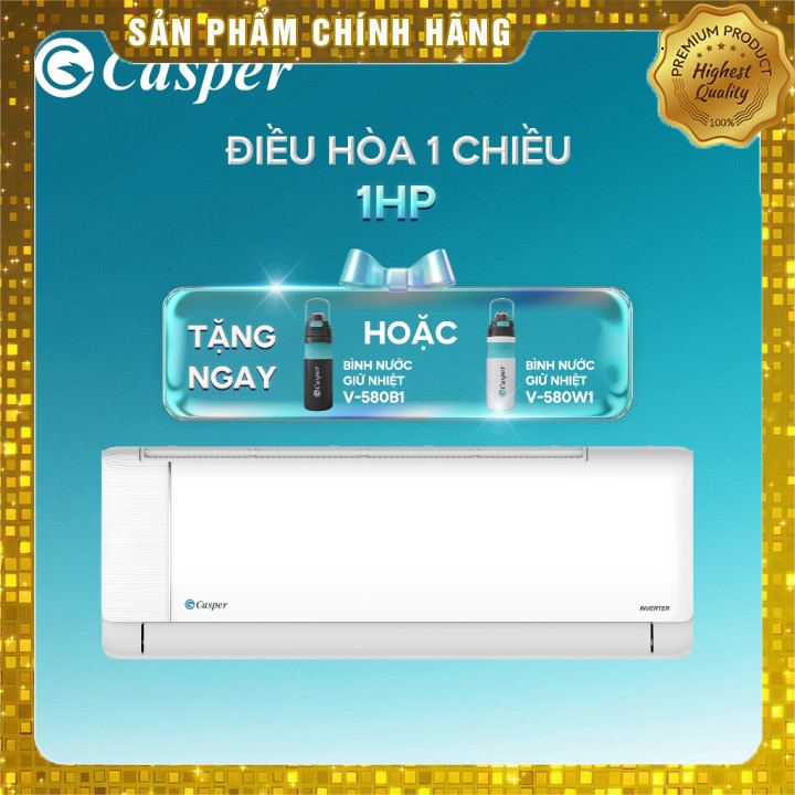 Máy lạnh Casper ProAir Inverter 1HP 1 chiều JC-09IU36/EC-09IU36 chính hãng, BH 3 năm, tặng bình giữ 