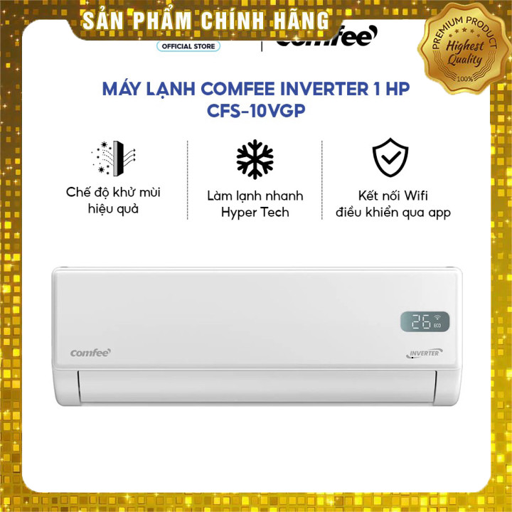Máy lạnh Comfee Inverter 1 HP CFS-10VGP - Làm lạnh nhanh, phù hợp phòng <15m2, BH 24 tháng