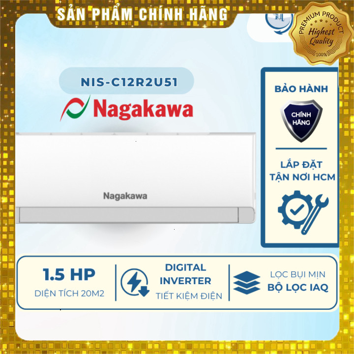 Máy lạnh Nagakawa Inverter NIS-C09R2U51 1HP / NIS-C12R2U51 1.5HP / NIS-C18R2U51 2HP