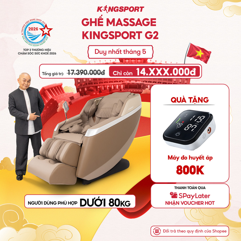 [KOL] Ghế massage KINGSPORT Standard G2 con lăn di chuyển cổ vai, thiết kế hiện đại
