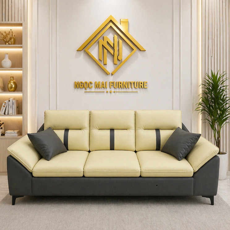 Ghế Sofa Da PU Cao Cấp Chống Bong Tróc, Êm Ái, Bền Đẹp Cho Phòng Khách Hiện Đại