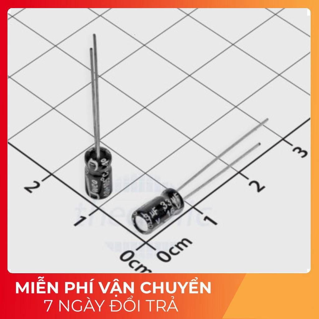 [50 Cái]- Tụ Hóa 33uF 16V 4x8mm Xuyên Lỗ Tech Linh Kiện